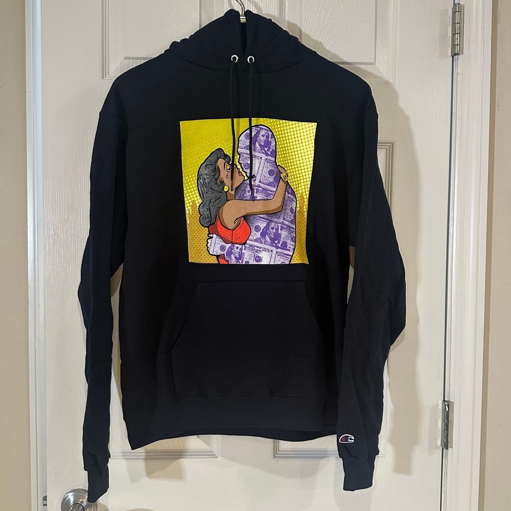 Champion Fabolous Cold Summer Tour Hoodie Black Pop Art Graphic Mens Medium